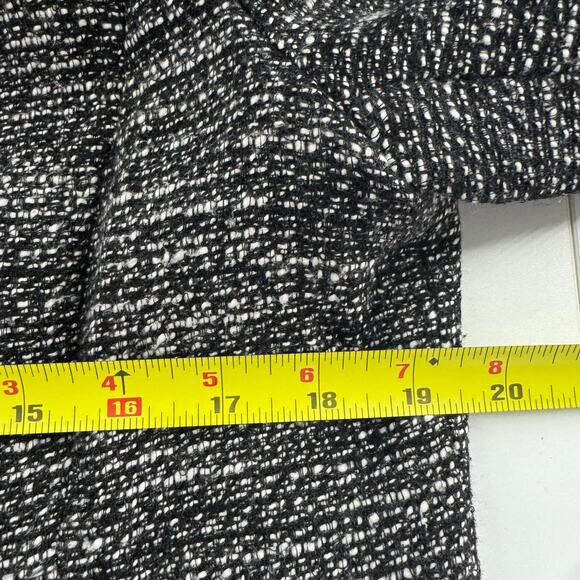 Eileen Fisher Large Black & White Tweed Zippered Front Jacket Faux Pockets - Picture 5 of 8